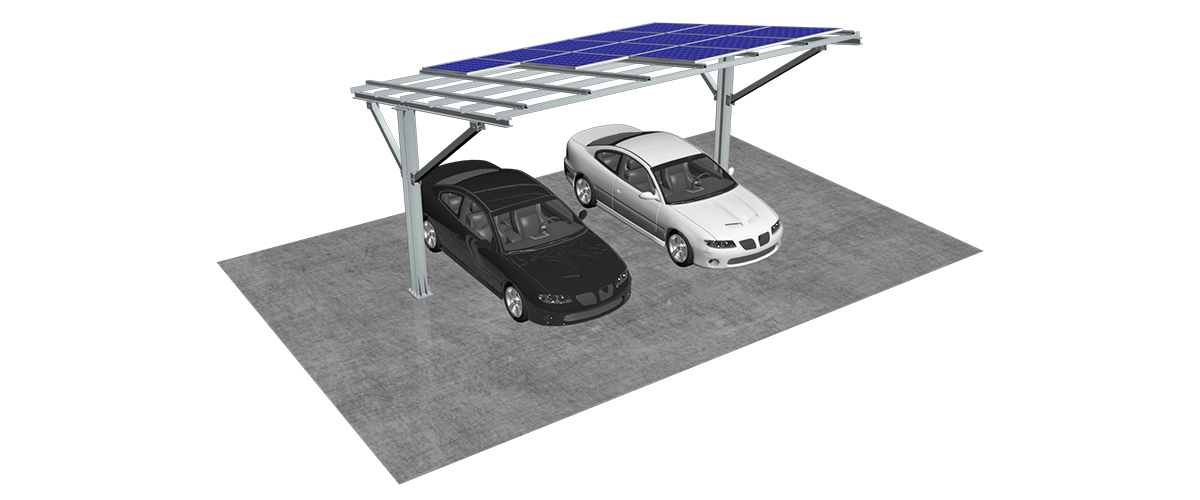 單立柱太陽能車棚支架系統-2
