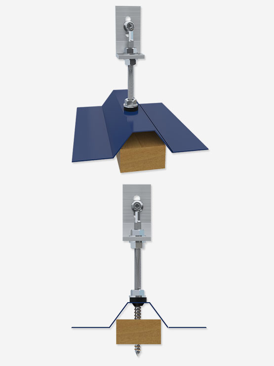 梯形彩鋼瓦屋面 L角吊桿螺栓-安裝側面圖