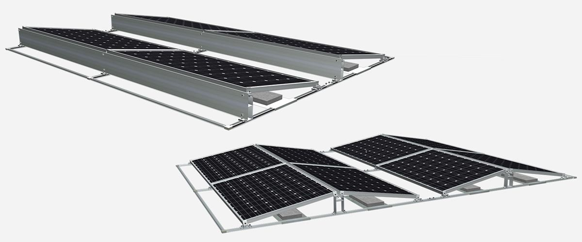 平屋頂光伏壓載支架系統-單/雙向-2